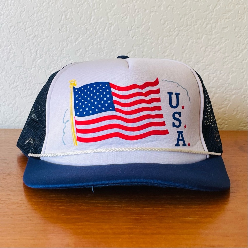 Vintage USA Flag Trucker Hat